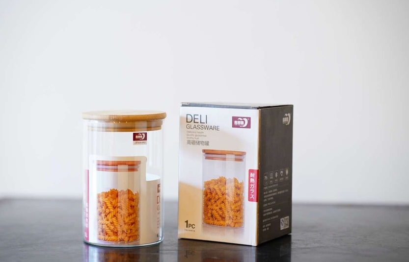 Borosil Jar + Wood Lid Deli 1050 ML